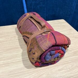 Colorful Boho Silk Blanket with carry strap
